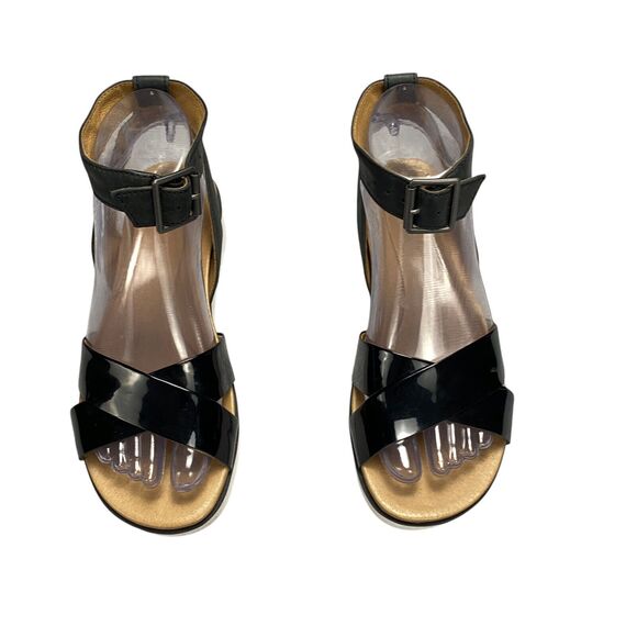 Ugg Tipton Patent Leather Platform Sandals Womens Size 6 Us Black - Picture 13 of 16